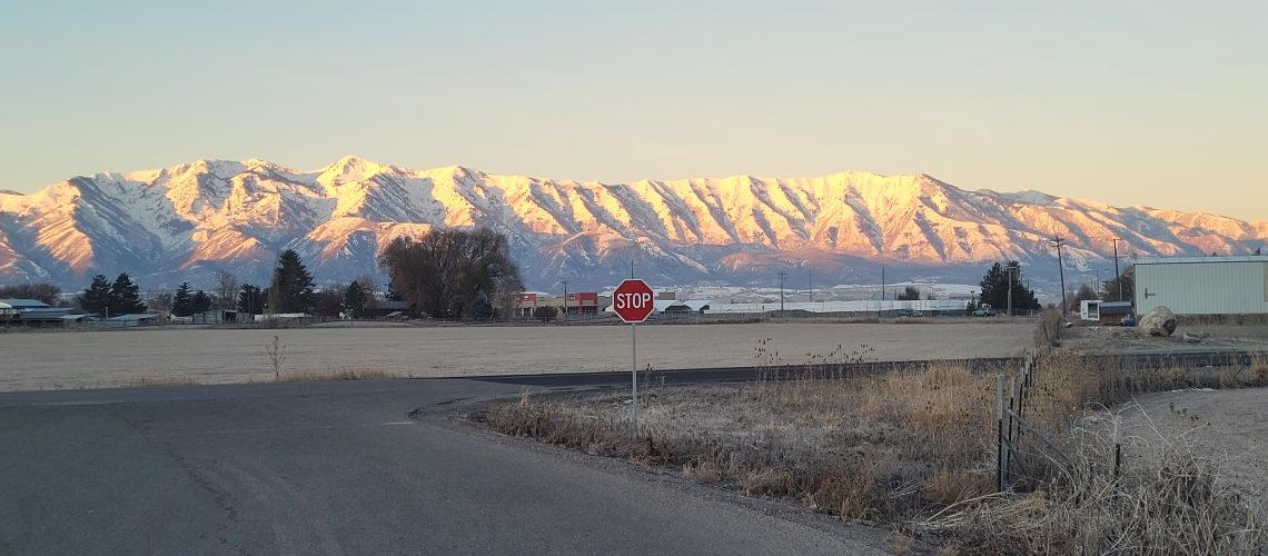 View of Wellsville Mountain Range from Cache Valley.